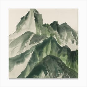 Japanese Watercolour Of Mount Kurai 6 Canvas Print