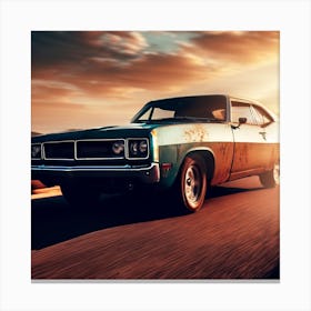 Plymouth Charger At Sunset Canvas Print