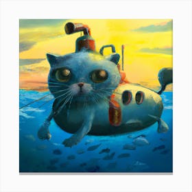 Submarine Cat Canvas Print
