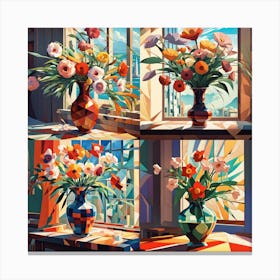 Flowers In The Window Canvas Print