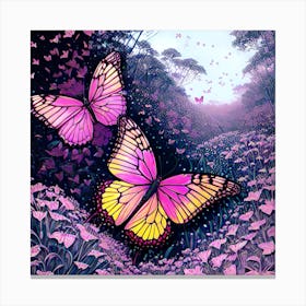 Butterflies In The Meadow 6 Canvas Print