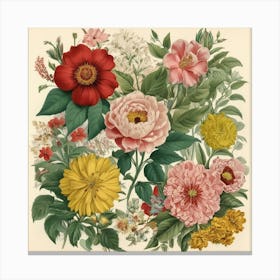 Victorian Flowers Canvas Print