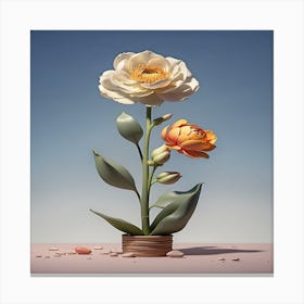 Flowers In A Pot Canvas Print