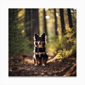 Dog In The Woods Canvas Print