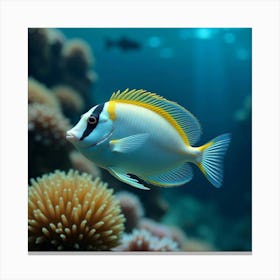 A Delicate Butterfly Fish Swimming Near The Reef 2 Canvas Print