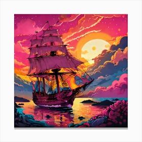 Ship In The Sea Canvas Print