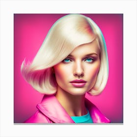 80s Girl With Blond Hair Canvas Print