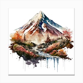 Watercolor Mountain Landscape 5 Canvas Print