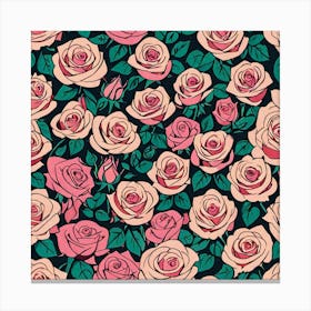 Roses Seamless Pattern 5 Canvas Print