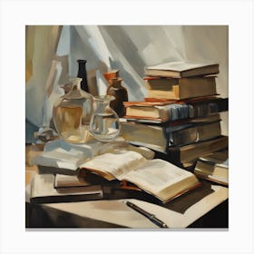 Books And Bookshelves Canvas Print