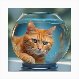 Cat In A Fish Bowl 29 Canvas Print