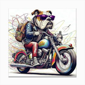 Urban Biker British Bulldog Canvas Print