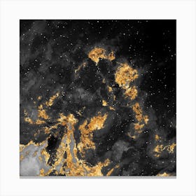 100 Nebulas in Space with Stars Abstract in Black and Gold n.082 Canvas Print