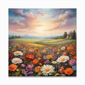 Daisy Field Canvas Print