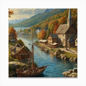 Viking Village Canvas Print