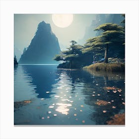 Lake In The Mountains Canvas Print