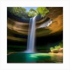 Waterfall In The Canyon Canvas Print