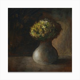 Yellow Flowers In A Vase - square painting Anton Maliar floral classic old masters figurative hand painted Canvas Print