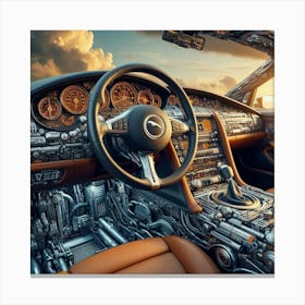 Interior Of A Jaguar Canvas Print