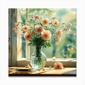 Flowers In A Vase Canvas Print