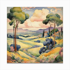 Landscapes 1905 Henri Edmond Cross Cartoon Art Print 0 1 Canvas Print