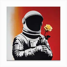 Spaceman - flower Canvas Print