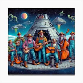 Aliens And Musicians Canvas Print