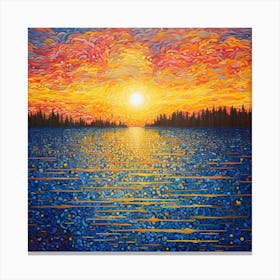 Sunset On The Lake 5 Canvas Print