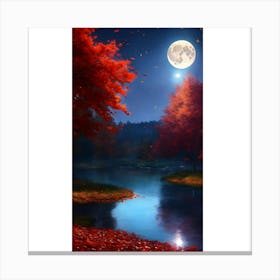 Moonlight In The Forest 1 Canvas Print