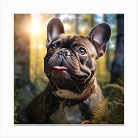 French Bulldog In The Forest Canvas Print