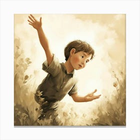 Boy In The Tall Grass Canvas Print