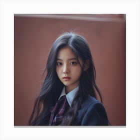 AI Jisoo In School Uniform Canvas Print