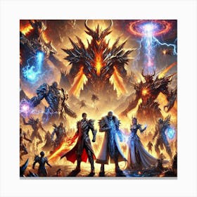 An Epic Battle Scene From Episode 10 Of Ignis Lup Converted Canvas Print