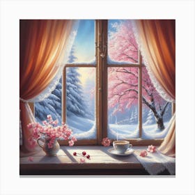 Pink Snow View Canvas Print