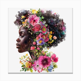 Afro-Floral Canvas Print