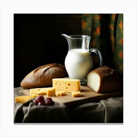 Milk And Bread Canvas Print