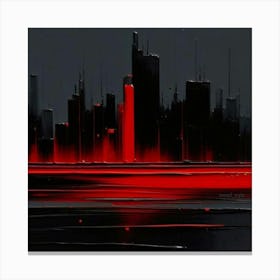 Red City Skyline Canvas Print