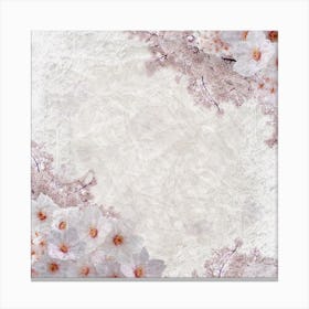 White Background With Pink Flowers Canvas Print