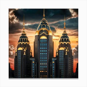 Skyscrapers At Dusk Canvas Print