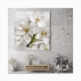 White Hummingbird 1 Canvas Print