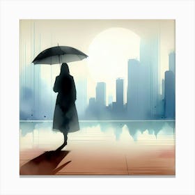 Woman With Umbrella 1 Canvas Print