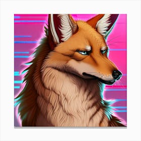 synthwave Fox 2 Canvas Print