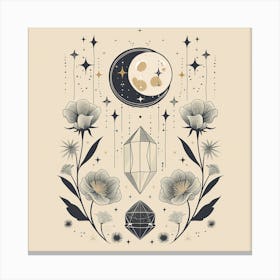 Minimalist Boho Celestial Moon 16 Canvas Print