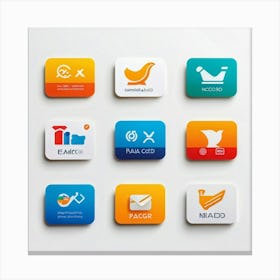 Collection Of Digital Payment Icons Key For An Online Retail Business Seamlessly Blending In With Canvas Print