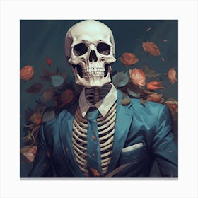 Skeleton In A Suit 1 Canvas Print