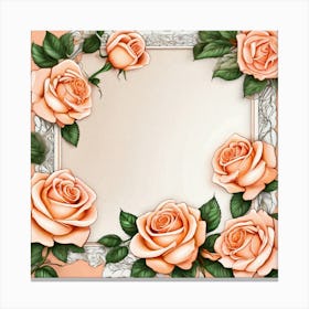 Roses Frame Canvas Print