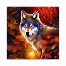 Autumn Wolf 1 Canvas Print