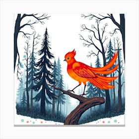 Red Cardinal In The Forest Canvas Print