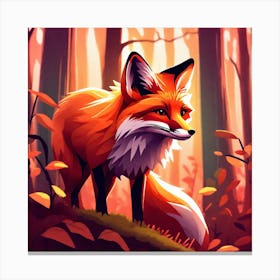 Fox In The Forest 13 Canvas Print