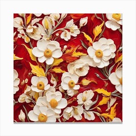 Red and white and yellow 1 Canvas Print